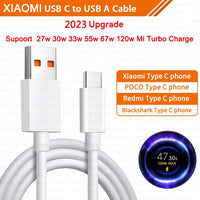 Original Xiaomi 6A Usb Type C Cable Charger 120w Turbo Tipo Fast Charging For Mi 13 12 11 10 Pro ultra Poco x3 Redmi Note K50 40