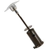 Outdoor 48000BTU Patio Heater Standing 87" Propane Gas Garden Heater With Adjustable Table And Moving Wheels Bronze Finish