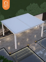 AOOKMIYA Outdoor Aluminum Alloy Pavilion Sunshade Canopy Electric Louver Sunshine Room Customizable