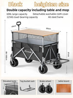 Outdoor Collapsible Camping Cart Tractor Outdoor Hand-Pushed Table Board Picnic Cart Camp Trailer Pull Rod To Open The Cart