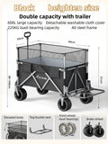 Outdoor Collapsible Camping Cart Tractor Outdoor Hand-Pushed Table Board Picnic Cart Camp Trailer Pull Rod To Open The Cart
