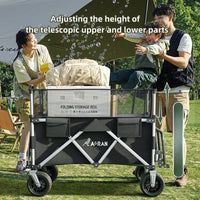 Outdoor Collapsible Camping Cart Tractor Outdoor Hand-Pushed Table Board Picnic Cart Camp Trailer Pull Rod To Open The Cart