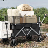 Outdoor Collapsible Camping Cart Tractor Outdoor Hand-Pushed Table Board Picnic Cart Camp Trailer Pull Rod To Open The Cart