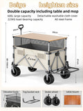 Outdoor Collapsible Camping Cart Tractor Outdoor Hand-Pushed Table Board Picnic Cart Camp Trailer Pull Rod To Open The Cart