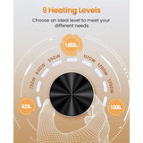 Outdoor Electric Patio Heater, 42in Infrared Heater with Remote, 9 Heat Levels, 9H Timers, 1500W Instant Heating, Safety Lock