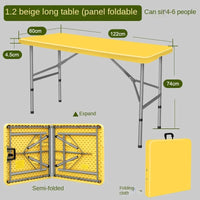 Outdoor Folding Rectangular Stables Night Market Family Dinner Picnic Retractable Tables and Chairs Modern, Simple and Portable