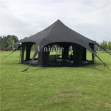 Outdoor Integrated Yurt Tent, Multi-window Ventilated, Large Camping Wigwam, 6-8 Persons