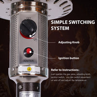 Outdoor Portable Gas Heater 88" Tall Premium Standing Patio Heater W/Auto Shut Off&Simple Ignition System Wheels&Base Reservoir