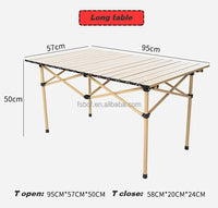 Outdoor folding tables and chairs portable table aluminum alloy egg roll table picnic camping barbecue equipment supplies set