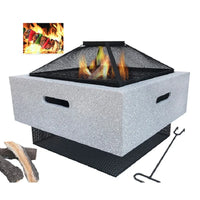 Outdoor square grill Patio garden heating stove wood-burning charcoal fire basin Imitation stone fire stove
