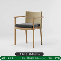 Outdoor tables and chairs, rain and sun proof, foldable camping teak villa, courtyard dining table, rattan woven garden balcony,