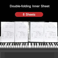 PU Leather Binder A4 Music Score Folder Transparent Piano Music Partition Folder A4 Music Sheet Music Folder With Spacers