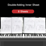 PU Leather Binder A4 Music Score Folder Transparent Piano Music Partition Folder A4 Music Sheet Music Folder With Spacers