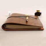 PU Leather Notebook A5 Ring Binder Kpop Vintage Travel Journal Blank Notebook Faux Leather Binder A5 Grid Notebook Spiral Diary