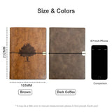 PU Leather Notebook A5 Ring Binder Kpop Vintage Travel Journal Blank Notebook Faux Leather Binder A5 Grid Notebook Spiral Diary