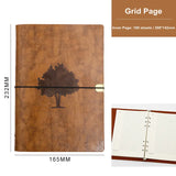 PU Leather Notebook A5 Ring Binder Kpop Vintage Travel Journal Blank Notebook Faux Leather Binder A5 Grid Notebook Spiral Diary