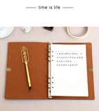 PU Leather Notebook A5 Ring Binder Kpop Vintage Travel Journal Blank Notebook Faux Leather Binder A5 Grid Notebook Spiral Diary