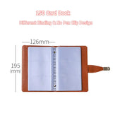 PU Titular do cartão de couro com grande capacidade, livro de cartões, fichário estoque, bilhete, moda, 360, 1000