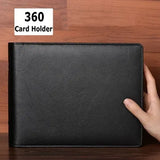 PU Titular do cartão de couro com grande capacidade, livro de cartões, fichário estoque, bilhete, moda, 360, 1000