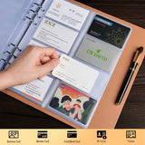 PU Titular do cartão de couro com grande capacidade, livro de cartões, fichário estoque, bilhete, moda, 360, 1000