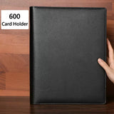 PU Titular do cartão de couro com grande capacidade, livro de cartões, fichário estoque, bilhete, moda, 360, 1000