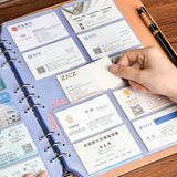 PU Titular do cartão de couro com grande capacidade, livro de cartões, fichário estoque, bilhete, moda, 360, 1000