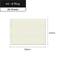 Paisagem 6 anel fichário a4 espiral notebook, papel de livro capa b5 grade notebook em branco para estudantes