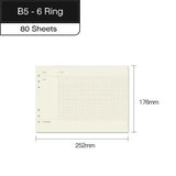 Paisagem 6 anel fichário a4 espiral notebook, papel de livro capa b5 grade notebook em branco para estudantes