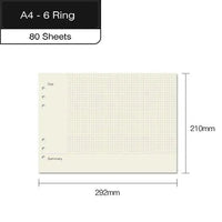 Paisagem 6 anel fichário a4 espiral notebook, papel de livro capa b5 grade notebook em branco para estudantes