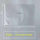Paisagem a3 saco transparente 11 pasta de fichário, a3 saco de papel transparente para fichário de documentos organizador de papel bolsa de proteção para documentos