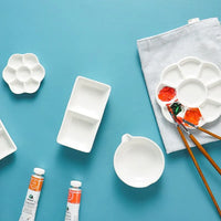 Paleta de aquarela de cerâmica de alta qualidade, flor de ameixa, pintura retangular multigrade, paleta de guache, materiais de arte acrílica