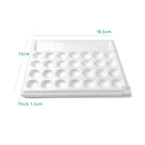 Paleta de aquarela de cerâmica retangular com 28 orifícios e 18 orifícios, placa de tinta aquarela de guache, materiais de arte para pintura