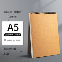 Papel grosso Spiral Notebook, Sketchbook Profissional, Arte Material Escolar, Desenho a lápis, Papelaria, Canetas Gel bonito