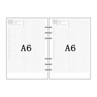 Papel para encadernação de notebook em espiral, 6 anéis de papel para fichário a5 a6, refil de planejador, 6 furos em branco, pontilhado e grade