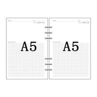 Papel para encadernação de notebook em espiral, 6 anéis de papel para fichário a5 a6, refil de planejador, 6 furos em branco, pontilhado e grade