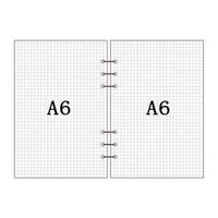 Papel para encadernação de notebook em espiral, 6 anéis de papel para fichário a5 a6, refil de planejador, 6 furos em branco, pontilhado e grade