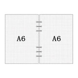 Papel para encadernação de notebook em espiral, 6 anéis de papel para fichário a5 a6, refil de planejador, 6 furos em branco, pontilhado e grade