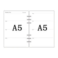 Papel para encadernação de notebook em espiral, 6 anéis de papel para fichário a5 a6, refil de planejador, 6 furos em branco, pontilhado e grade