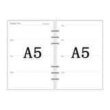 Papel para encadernação de notebook em espiral, 6 anéis de papel para fichário a5 a6, refil de planejador, 6 furos em branco, pontilhado e grade