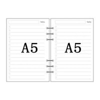 Papel para encadernação de notebook em espiral, 6 anéis de papel para fichário a5 a6, refil de planejador, 6 furos em branco, pontilhado e grade