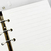 Papel para encadernação de notebook em espiral, 6 anéis de papel para fichário a5 a6, refil de planejador, 6 furos em branco, pontilhado e grade