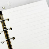 Papel para encadernação de notebook em espiral, 6 anéis de papel para fichário a5 a6, refil de planejador, 6 furos em branco, pontilhado e grade