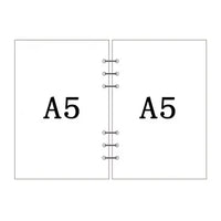 Papel para encadernação de notebook em espiral, 6 anéis de papel para fichário a5 a6, refil de planejador, 6 furos em branco, pontilhado e grade