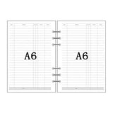Papel para encadernação de notebook em espiral, 6 anéis de papel para fichário a5 a6, refil de planejador, 6 furos em branco, pontilhado e grade