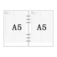 Papel para encadernação de notebook em espiral, 6 anéis de papel para fichário a5 a6, refil de planejador, 6 furos em branco, pontilhado e grade