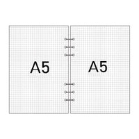 Papel para encadernação de notebook em espiral, 6 anéis de papel para fichário a5 a6, refil de planejador, 6 furos em branco, pontilhado e grade