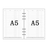 Papel para encadernação de notebook em espiral, 6 anéis de papel para fichário a5 a6, refil de planejador, 6 furos em branco, pontilhado e grade
