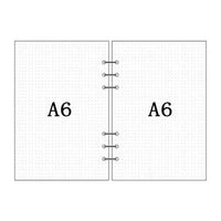 Papel para encadernação de notebook em espiral, 6 anéis de papel para fichário a5 a6, refil de planejador, 6 furos em branco, pontilhado e grade