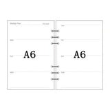 Papel para encadernação de notebook em espiral, 6 anéis de papel para fichário a5 a6, refil de planejador, 6 furos em branco, pontilhado e grade