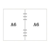 Papel para encadernação de notebook em espiral, 6 anéis de papel para fichário a5 a6, refil de planejador, 6 furos em branco, pontilhado e grade